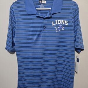 NFL Blue and Black Striped Polo Shirt